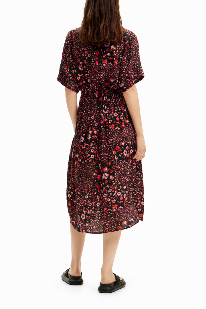 Vestido midi camisero flores | Desigual