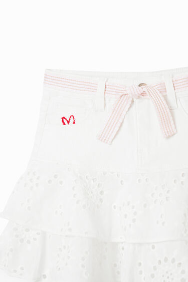 Swiss embroidery mini skirt | Desigual