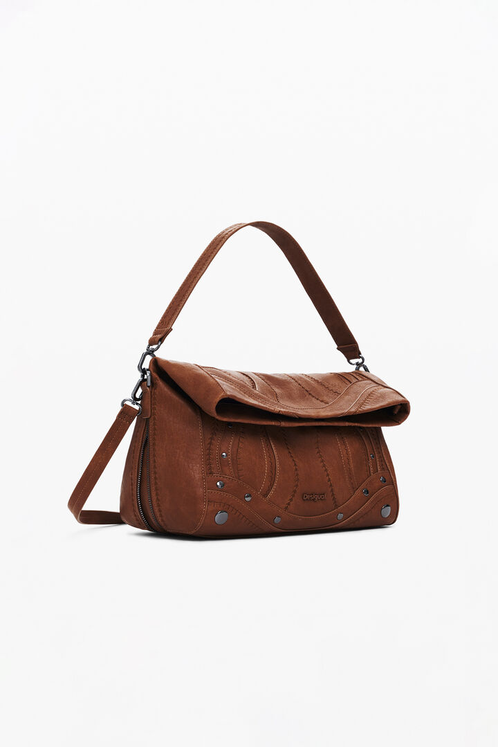 Bolso efecto piel bordados mediano | Desigual