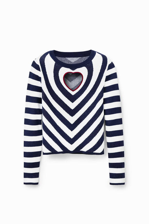 Jersey rayas cut-out corazón