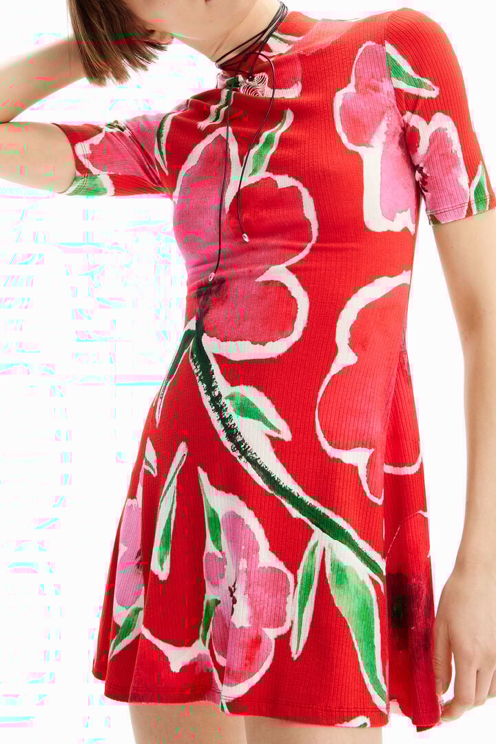 Robe patineuse courte fleurs | Desigual