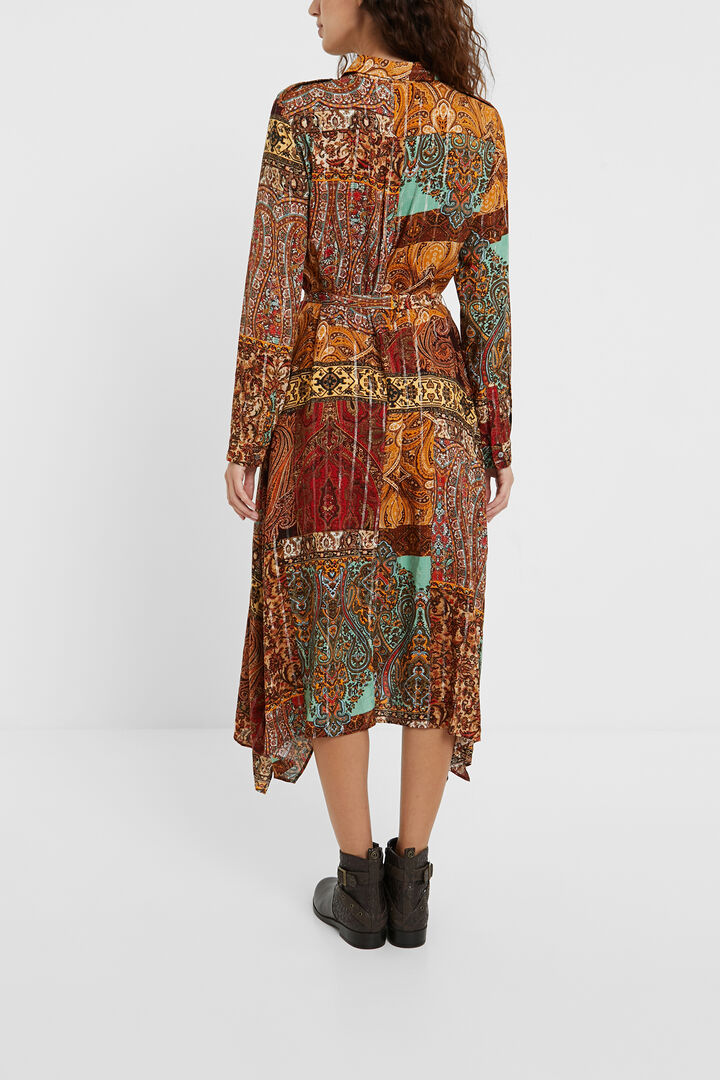 Shirt dress metallic print | Desigual