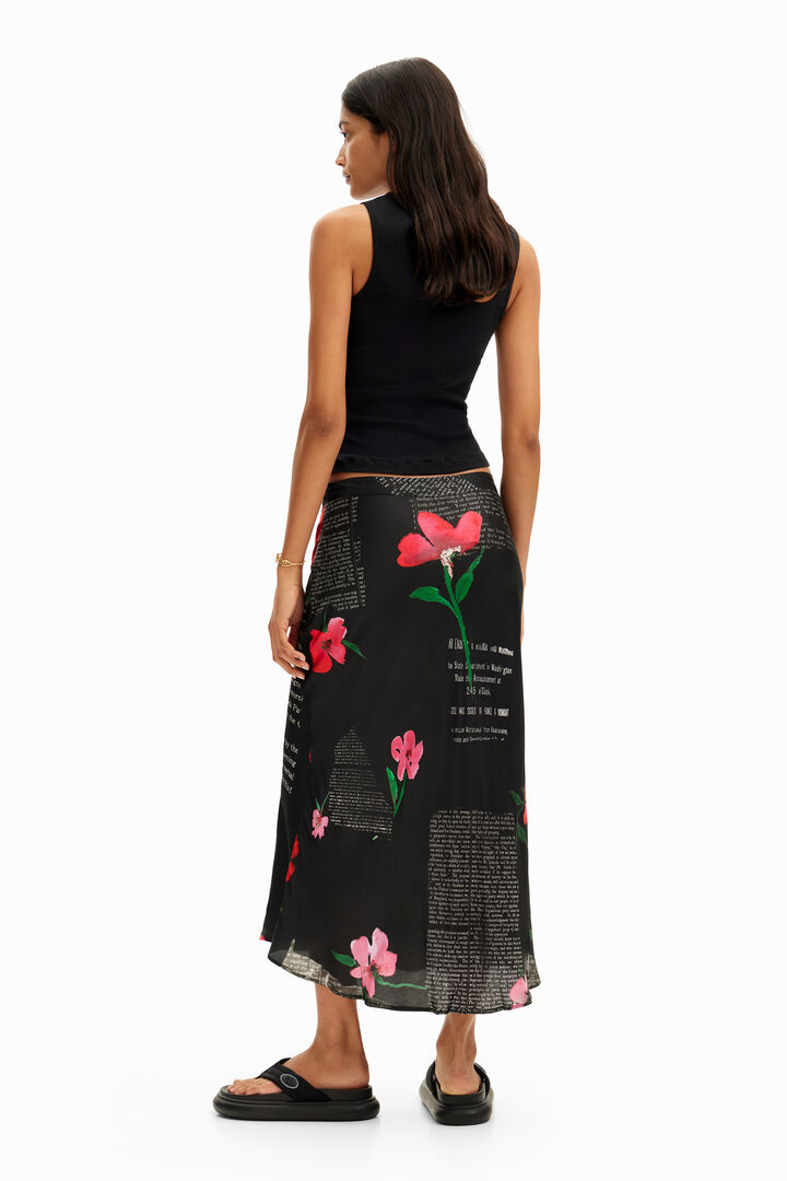 Text slip midi skirt | Desigual
