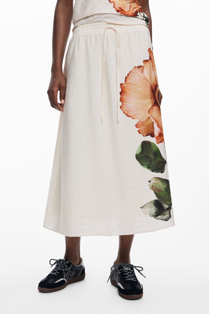 Falda midi flores | Desigual
