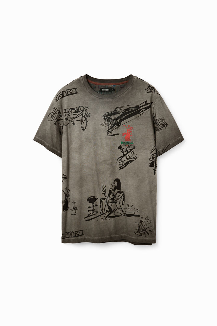 Washed-fabric illustration T-shirt | Desigual