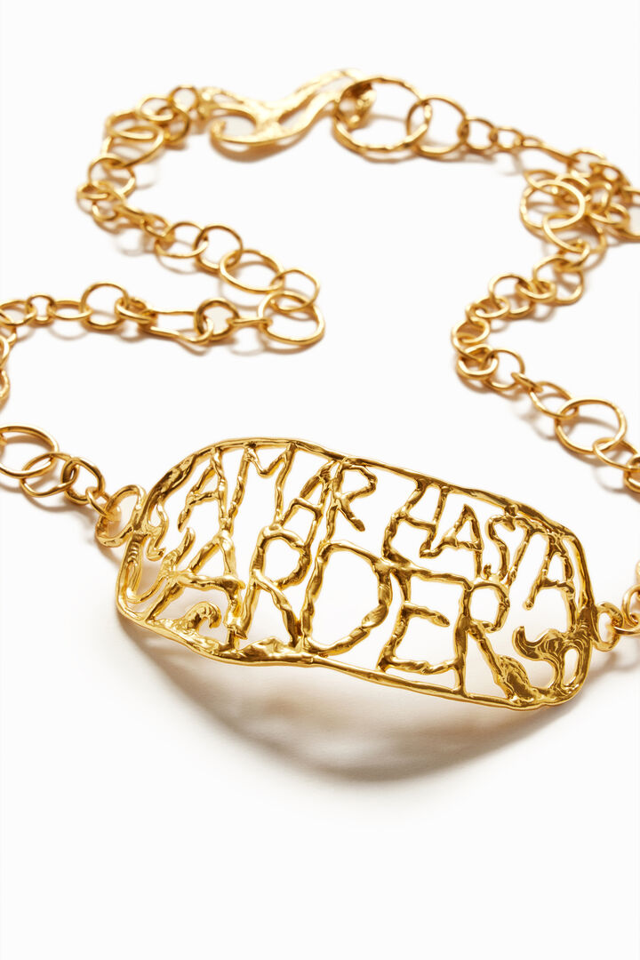 Choker XL mensaje baño oro Zalio | Desigual