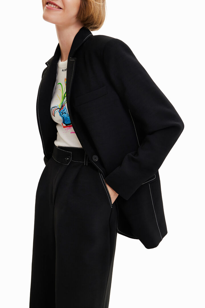Long blazer with stitching | Desigual