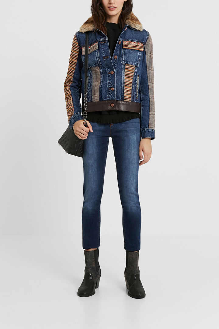 Tartan denim jacket | Desigual
