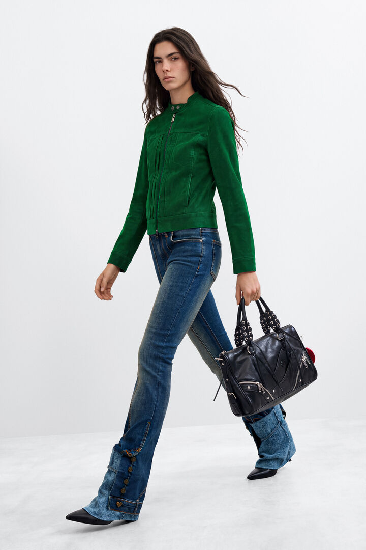 Veste courte effet cuir