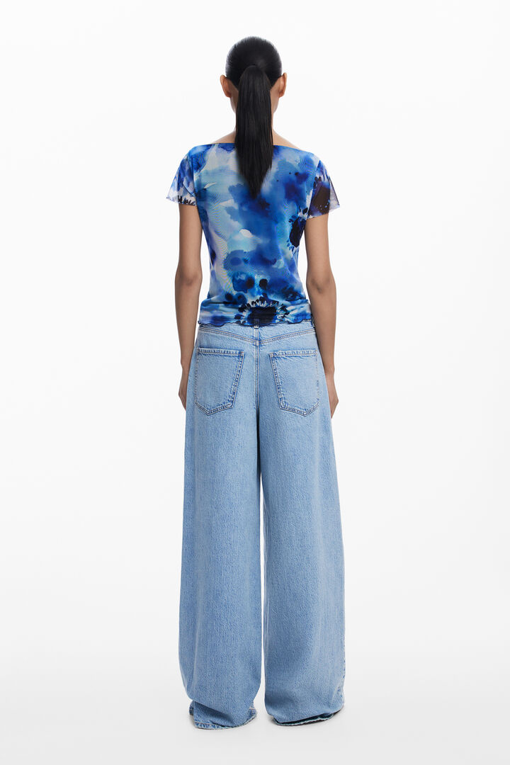T-shirt en tulle côtelé | Desigual