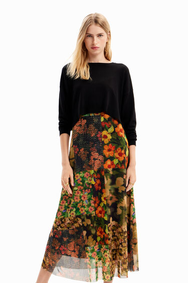 2-u-1 patchwork midi haljina | Desigual