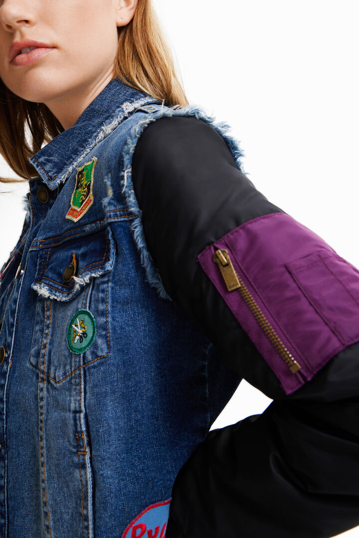 Hybrid denim bomber jacket | Desigual