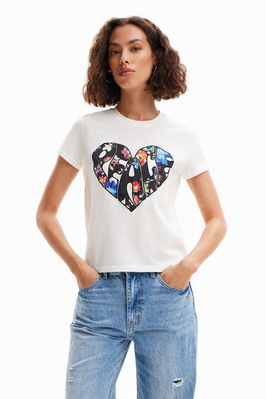 Camiseta corazón Peace | Desigual