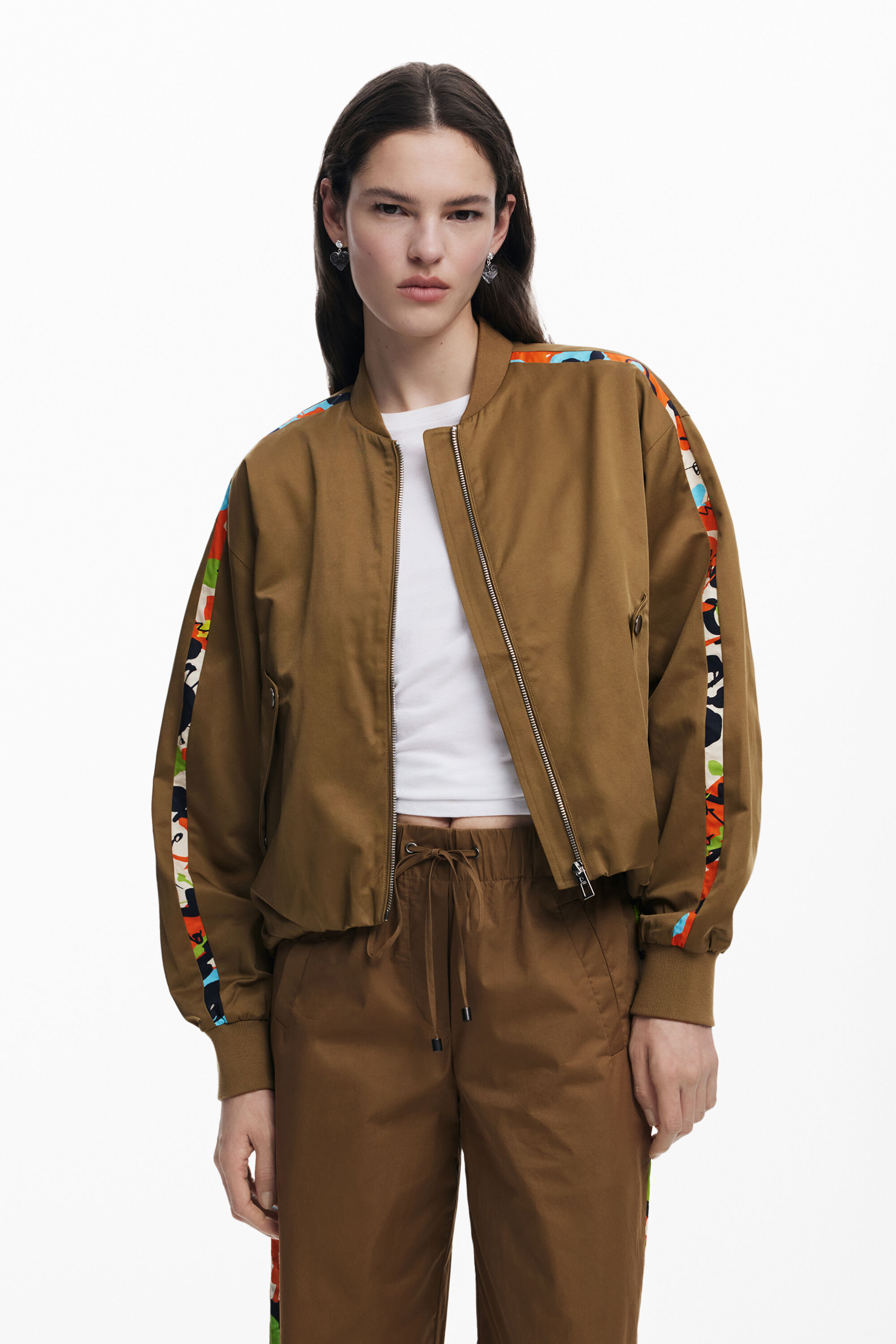 Desigual Side Stripe Pants M.c. Lacroix In Brown