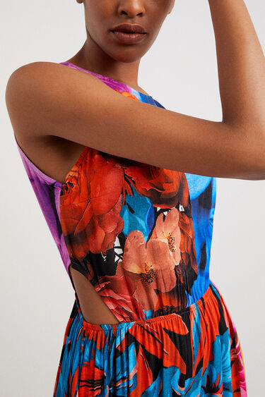 Floral cut-out dress