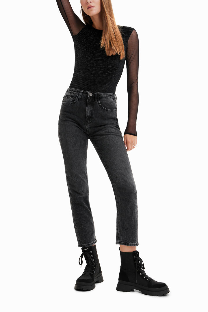 Body with sheer tulle sleeves | Desigual