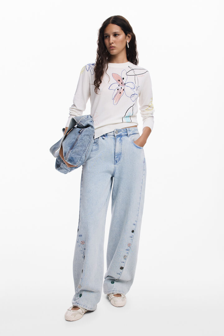 Maglione leggero con tratti floreali | Desigual