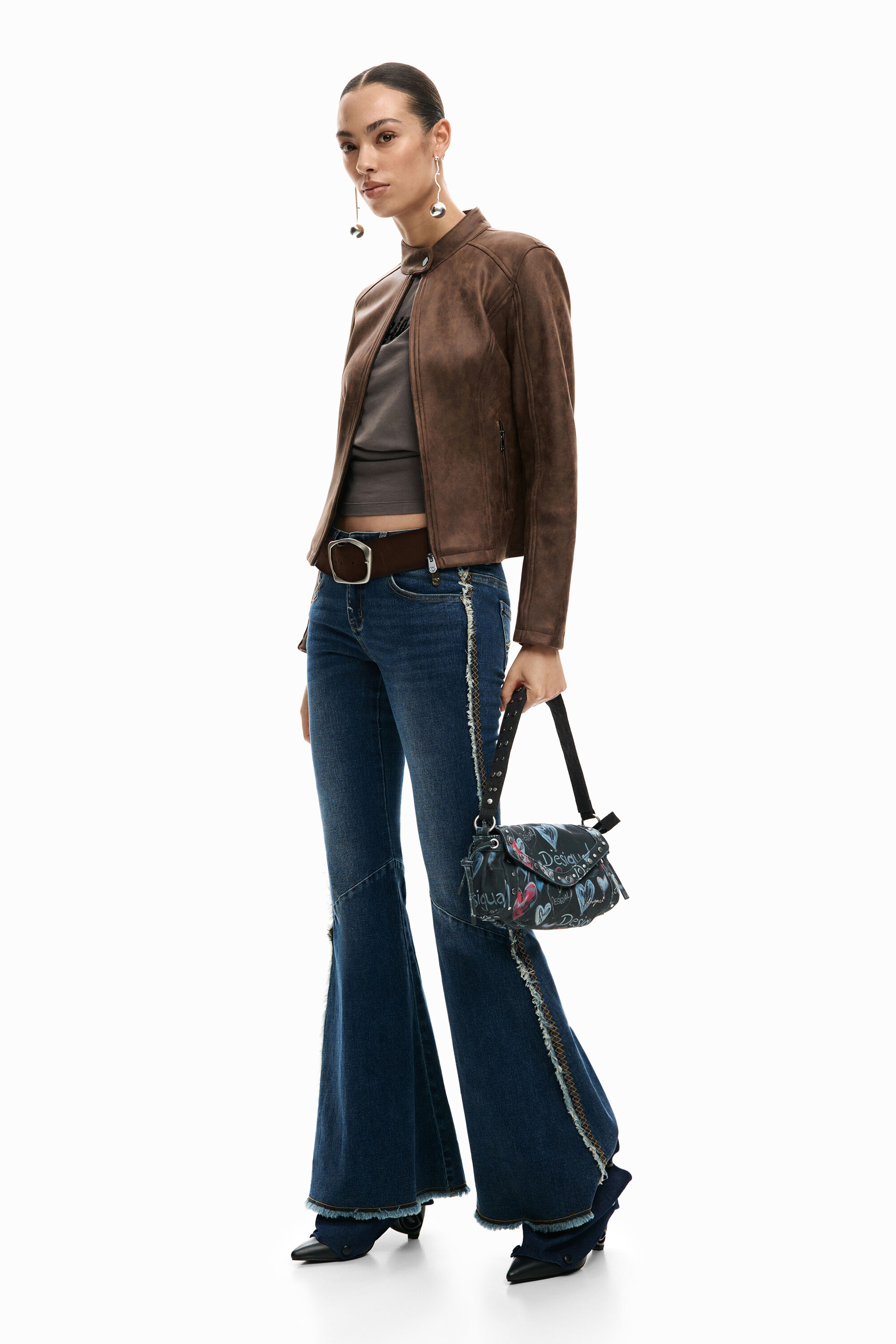 Desigual, Ausgefranste Flare-Jeans, Damen, Blau, 34