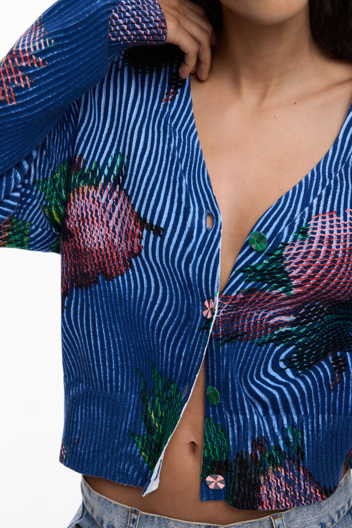 Jersey cárdigan flores | Desigual
