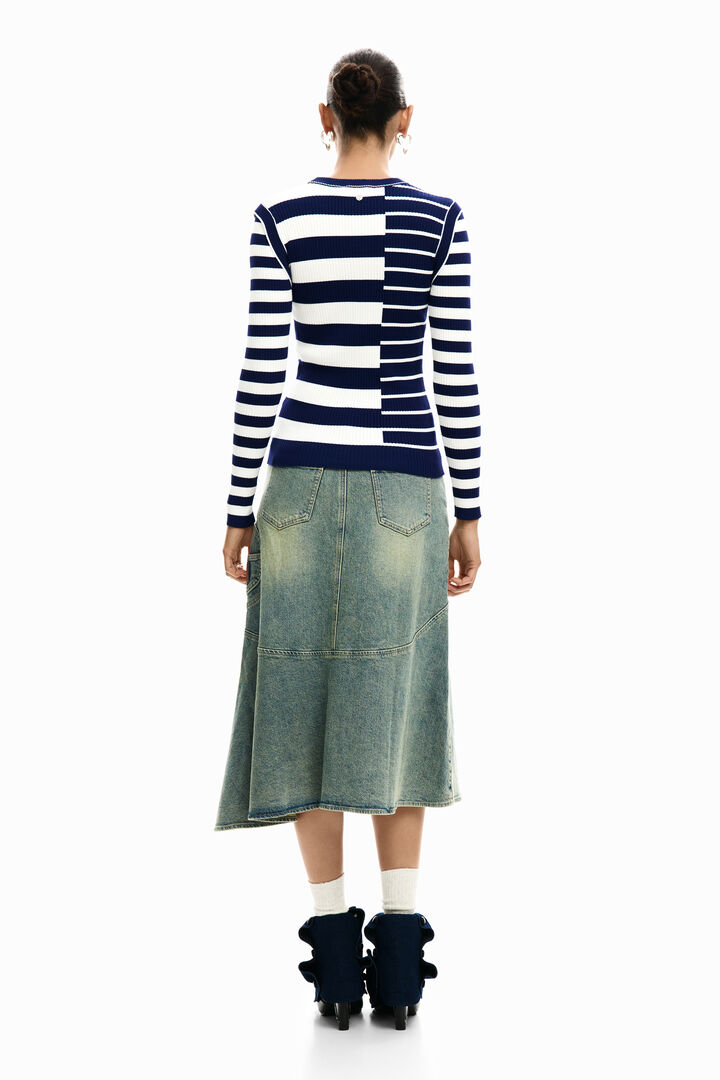 Rebrovaný pruhovaný sveter | Desigual