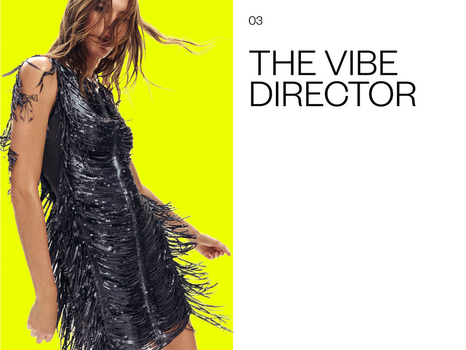 FRINGED SEQUIN DRESS