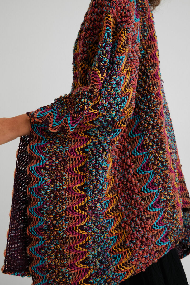 Poncho kaftan marbled wool | Desigual