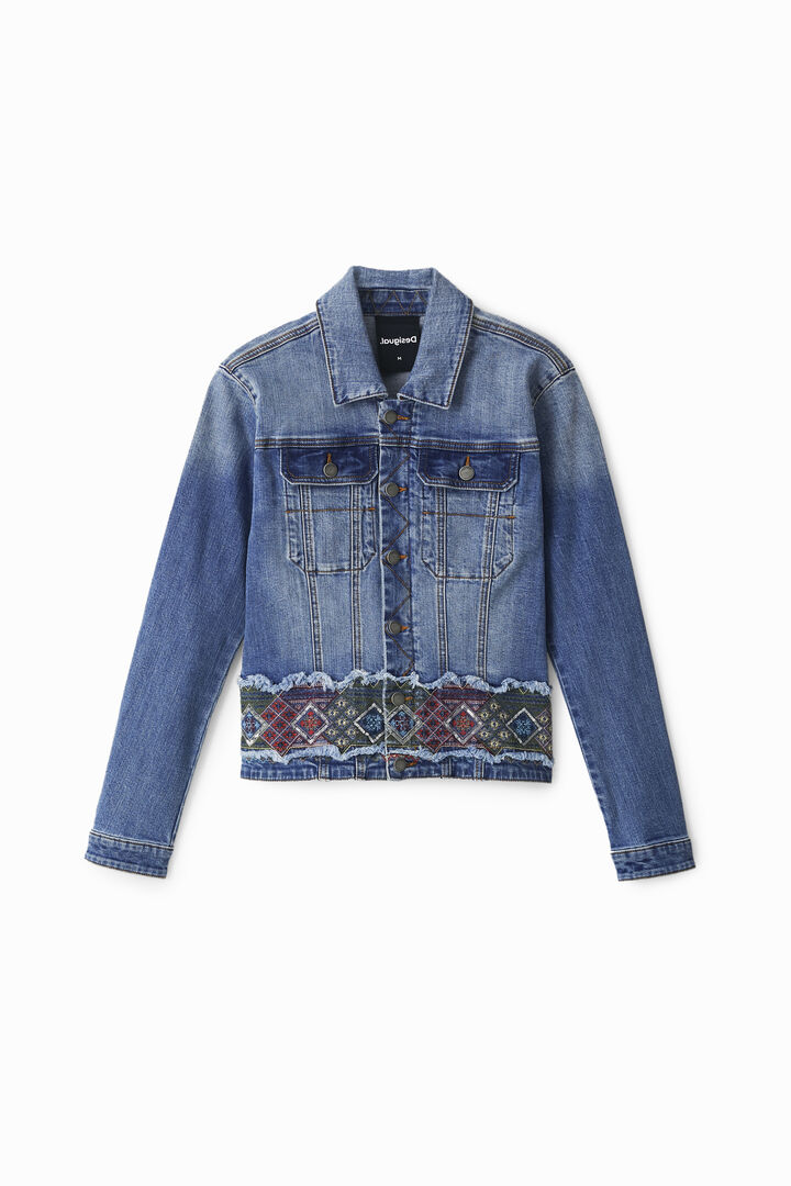 Veste en jean à frises