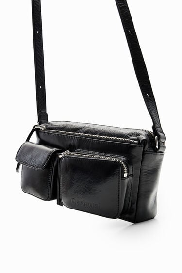 Small pockets leather crossbody bag | Desigual
