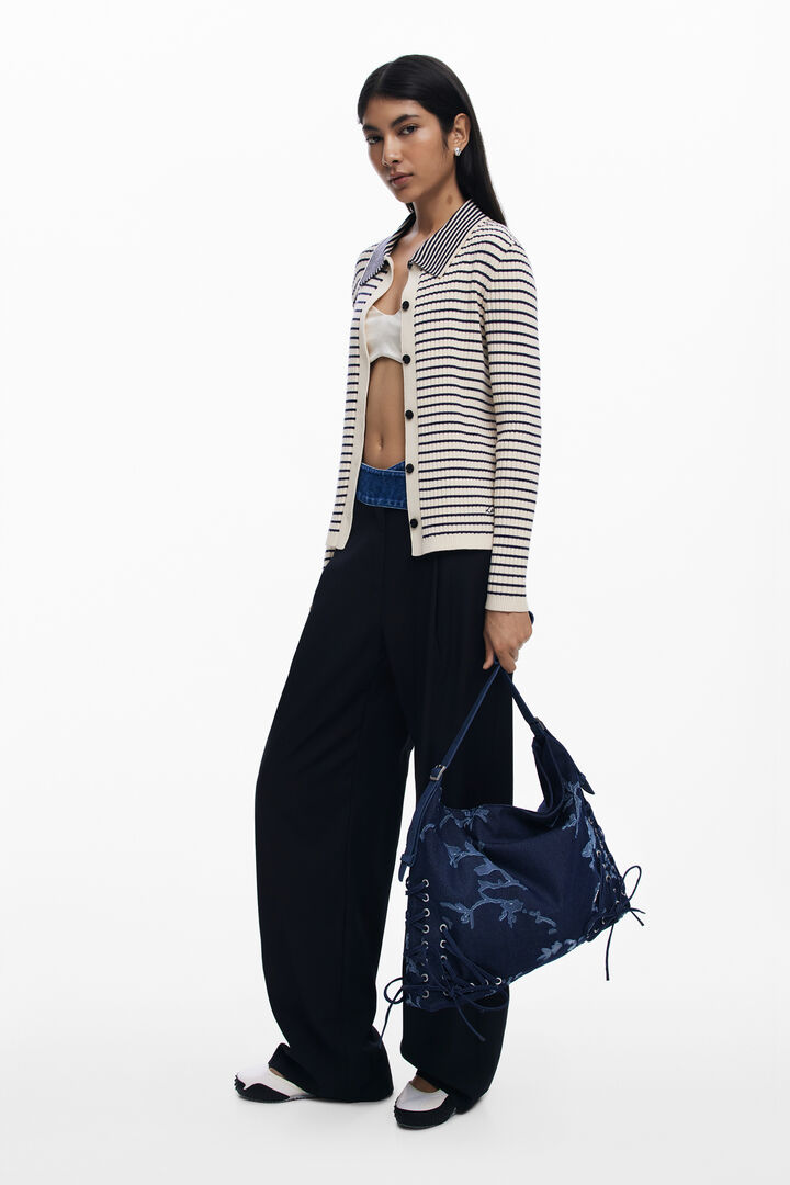 Borsa media in denim devoré | Desigual