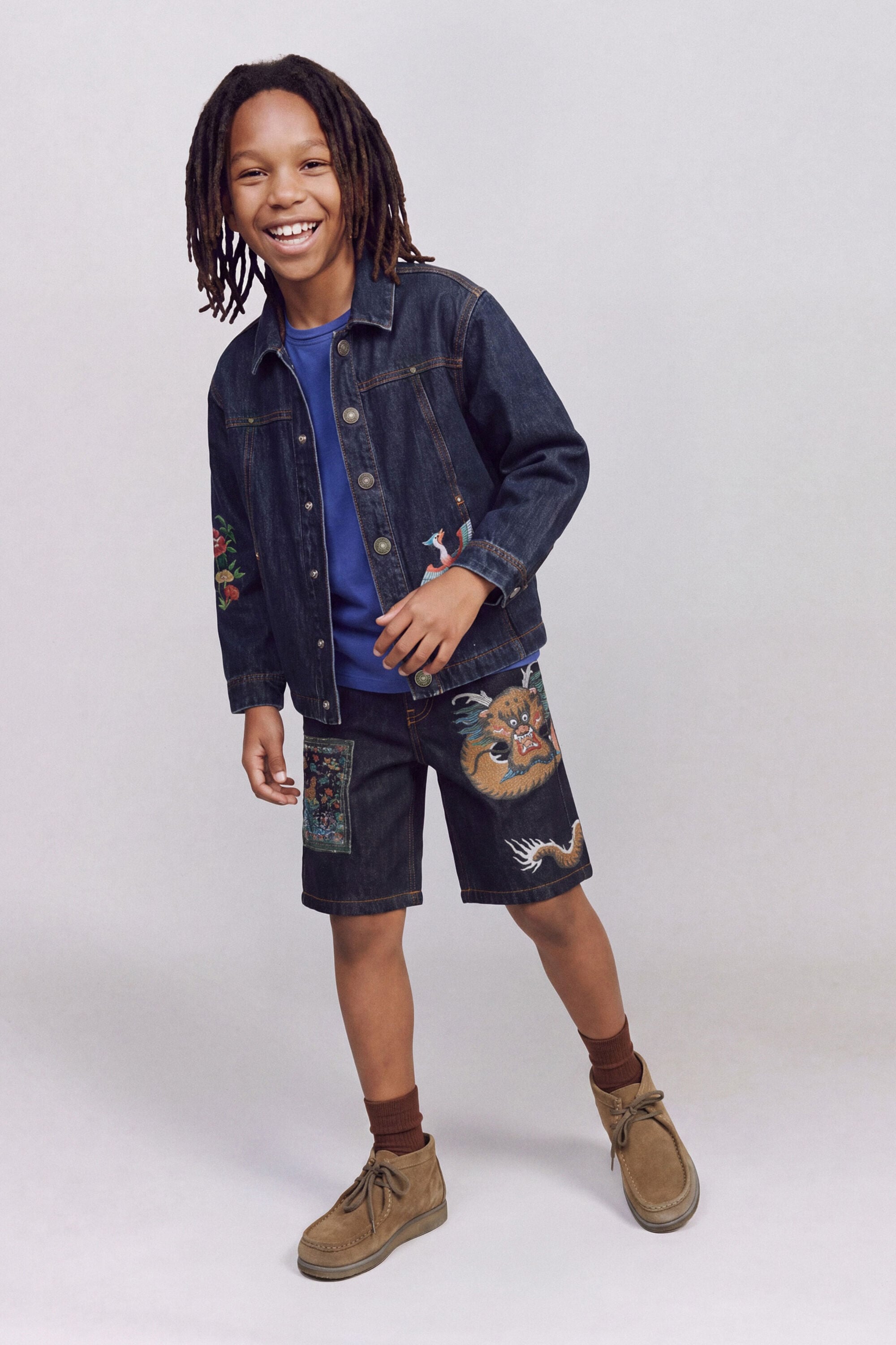 chaqueta algodón estampada boy