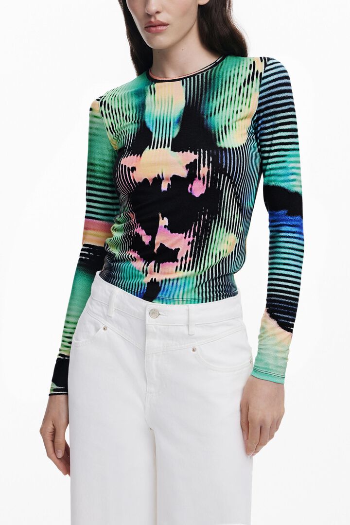 Camiseta manga larga franjas