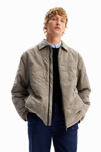 Embroidered padded jacket