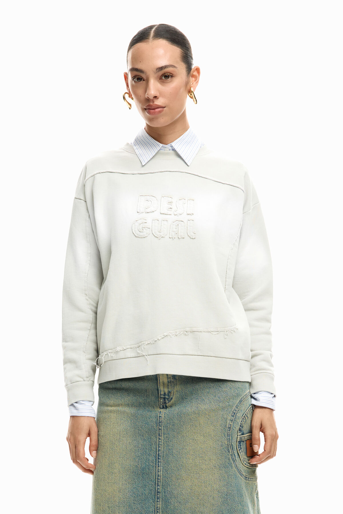 グラデーションロゴスウェット ホワイト 女性用 I Desigual.com