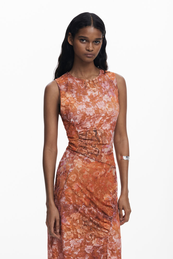 Drapiertes Blumenkleid | Desigual