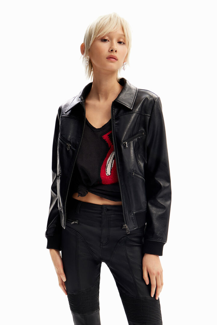 Pantalón Slim efecto piel | Desigual
