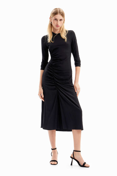 Vestit midi frunzit | Desigual