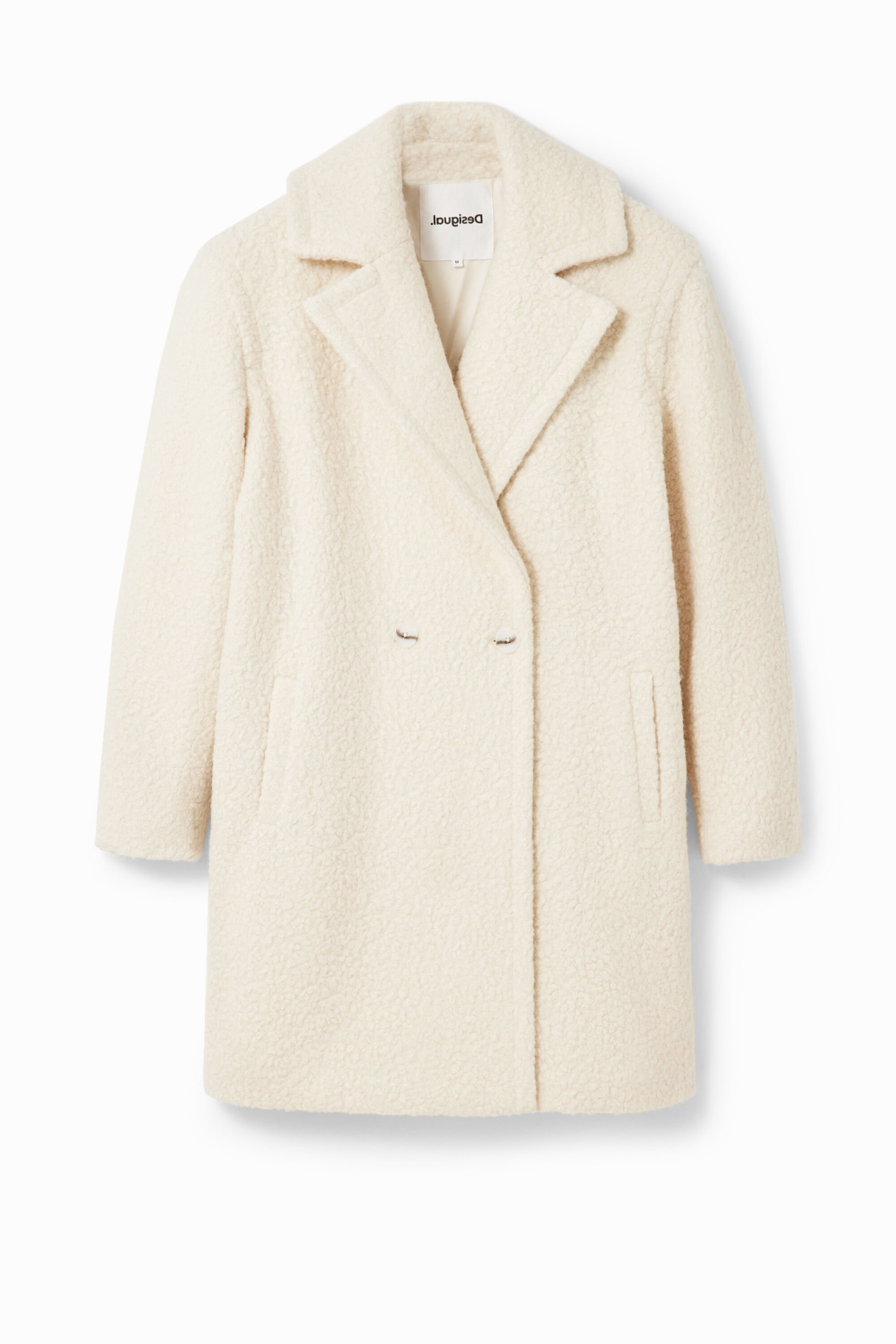 desigual Bouclé jas met overslag - WHITE