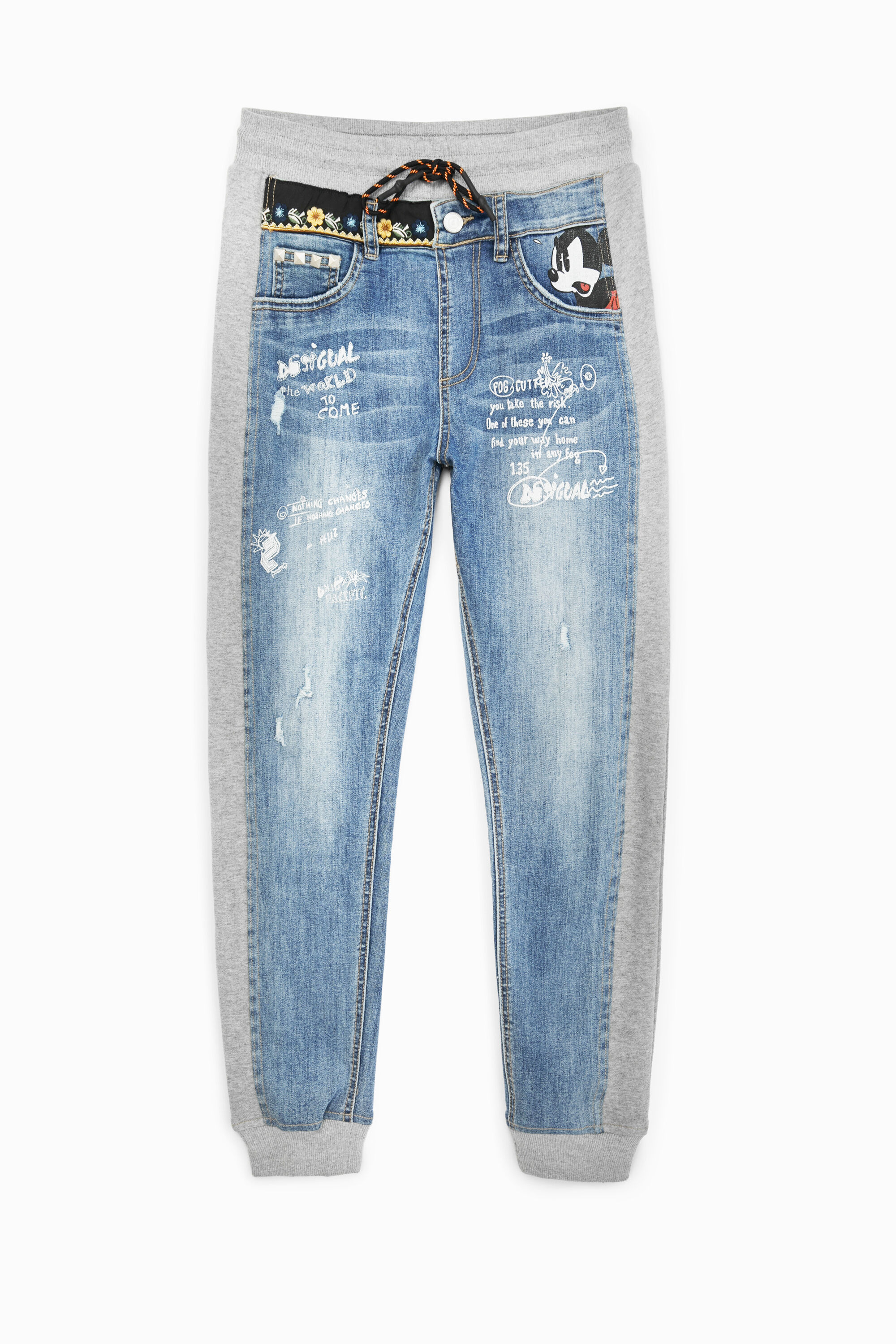 mickey denim joggers