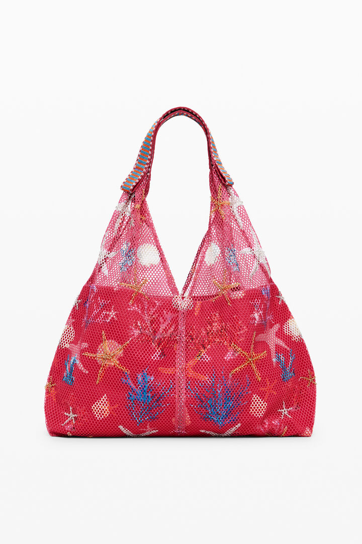 Medium star texture tote bag | Desigual