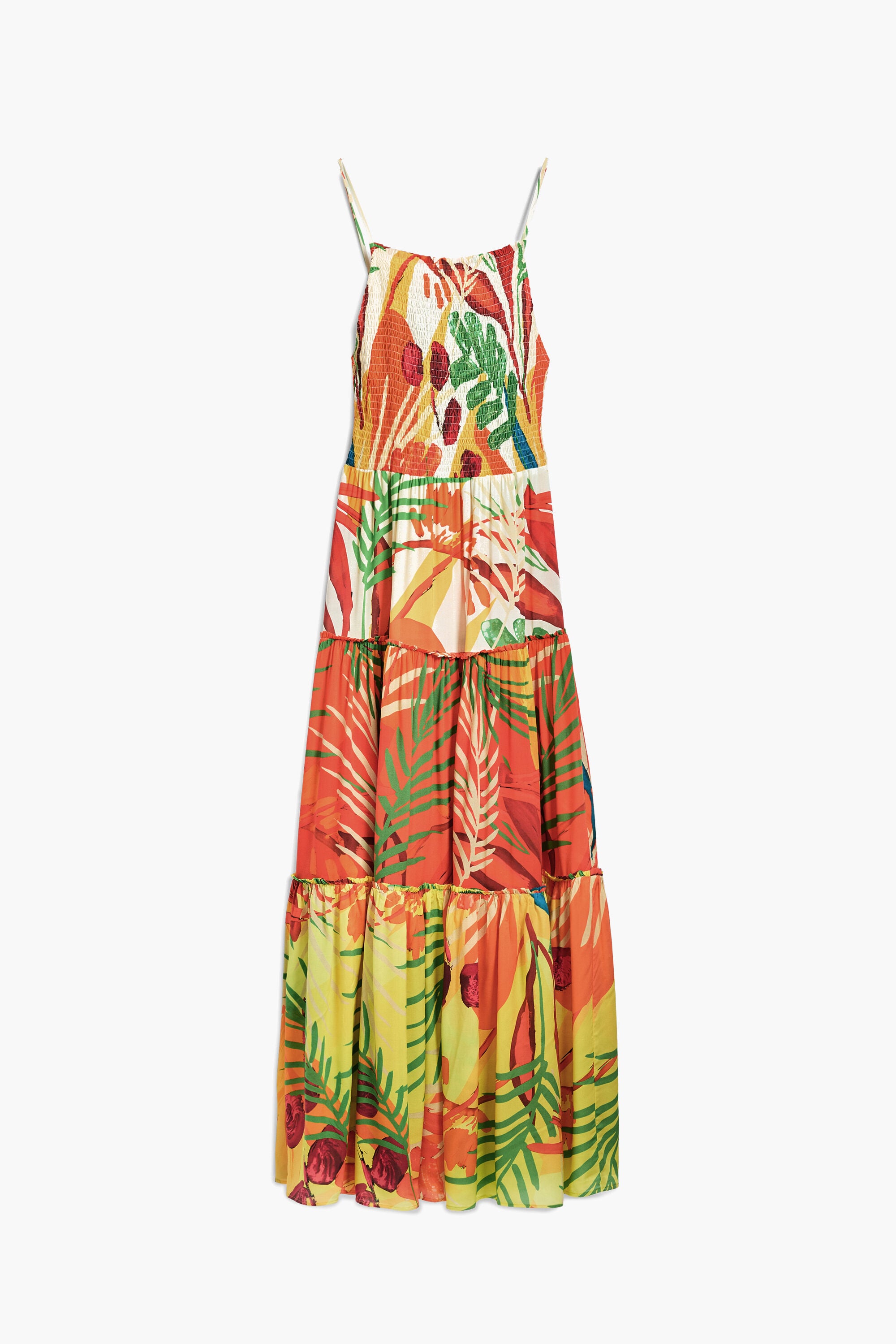 Vestido volantes tropical, Viscosa, L