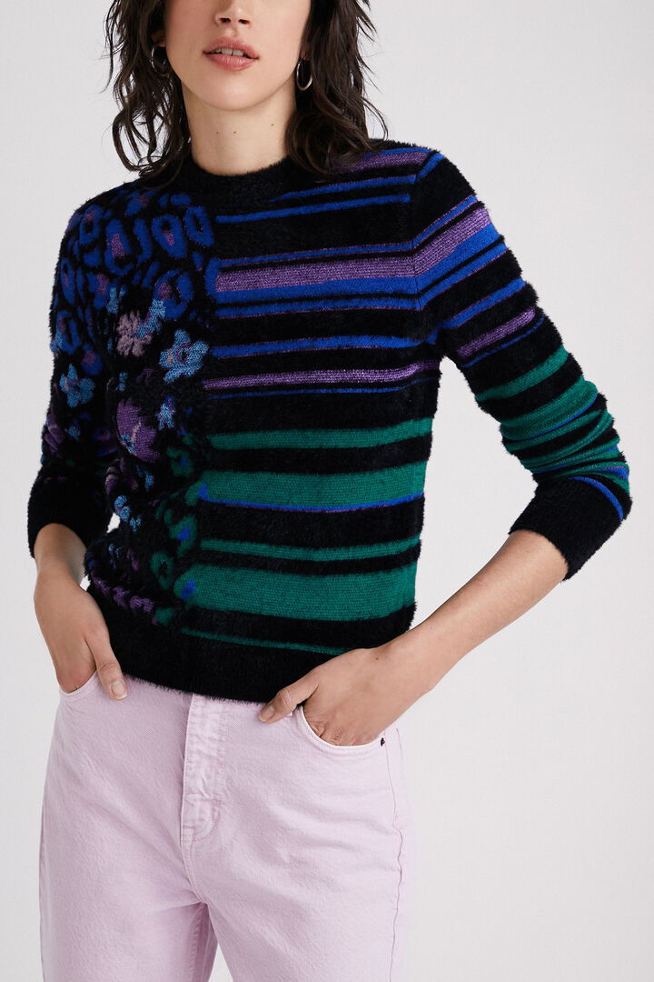 Jacquard finom kötött pulóver | Desigual