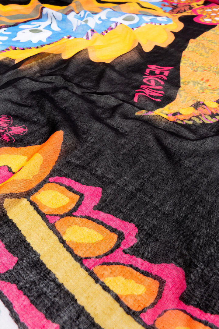 Foulard fleuri pompons | Desigual