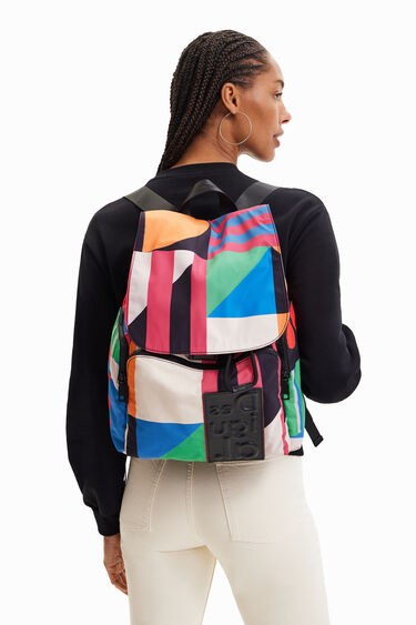 Large geometric backpack | Desigual