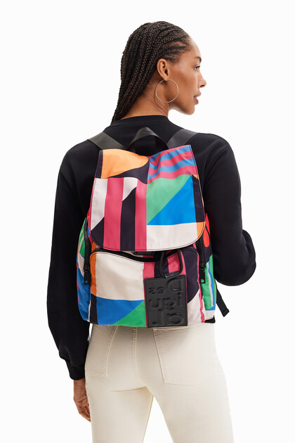 Large geometric backpack