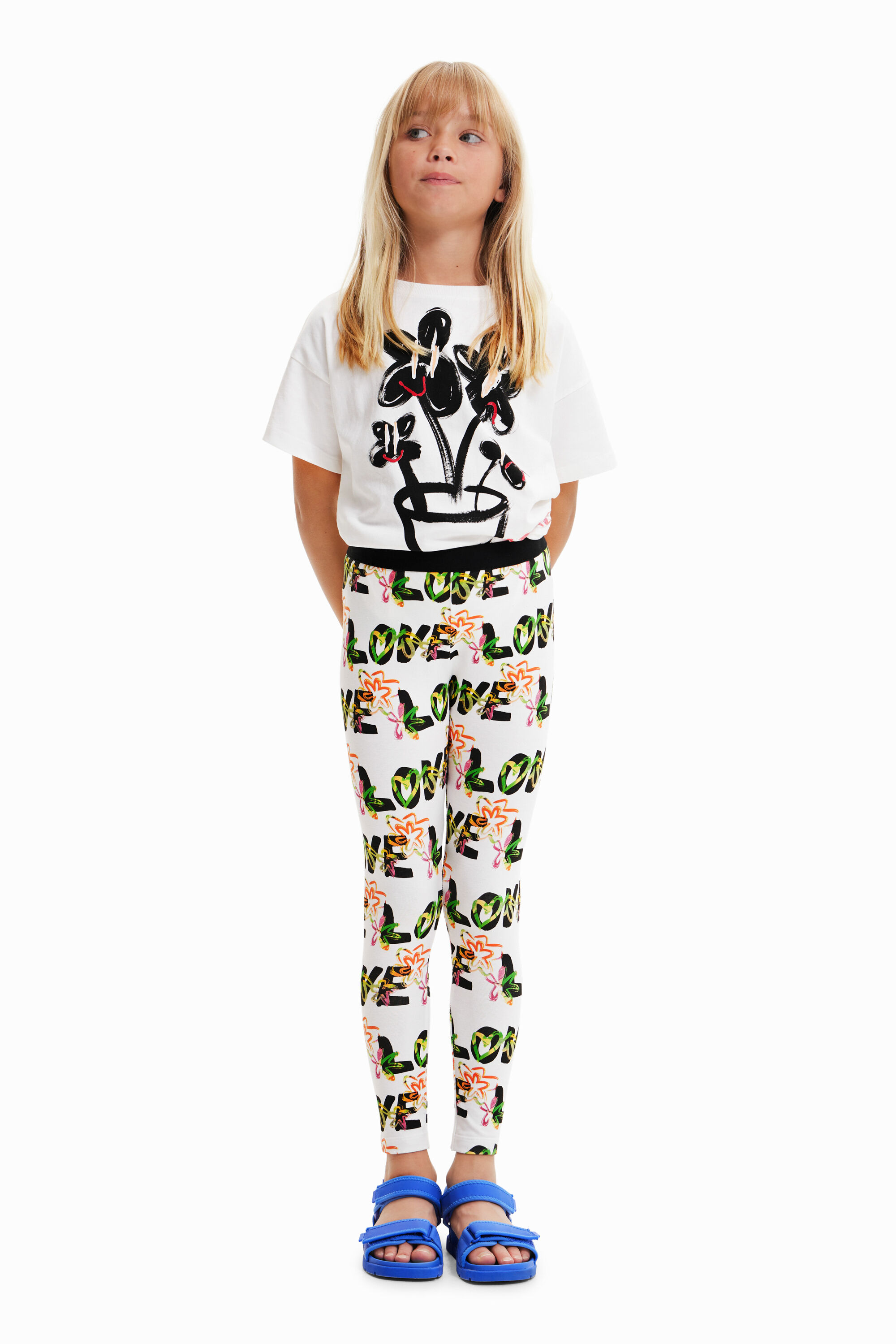 Desigual Leggings fiori Love