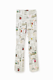 Pantalón aberturas  periódico | Desigual
