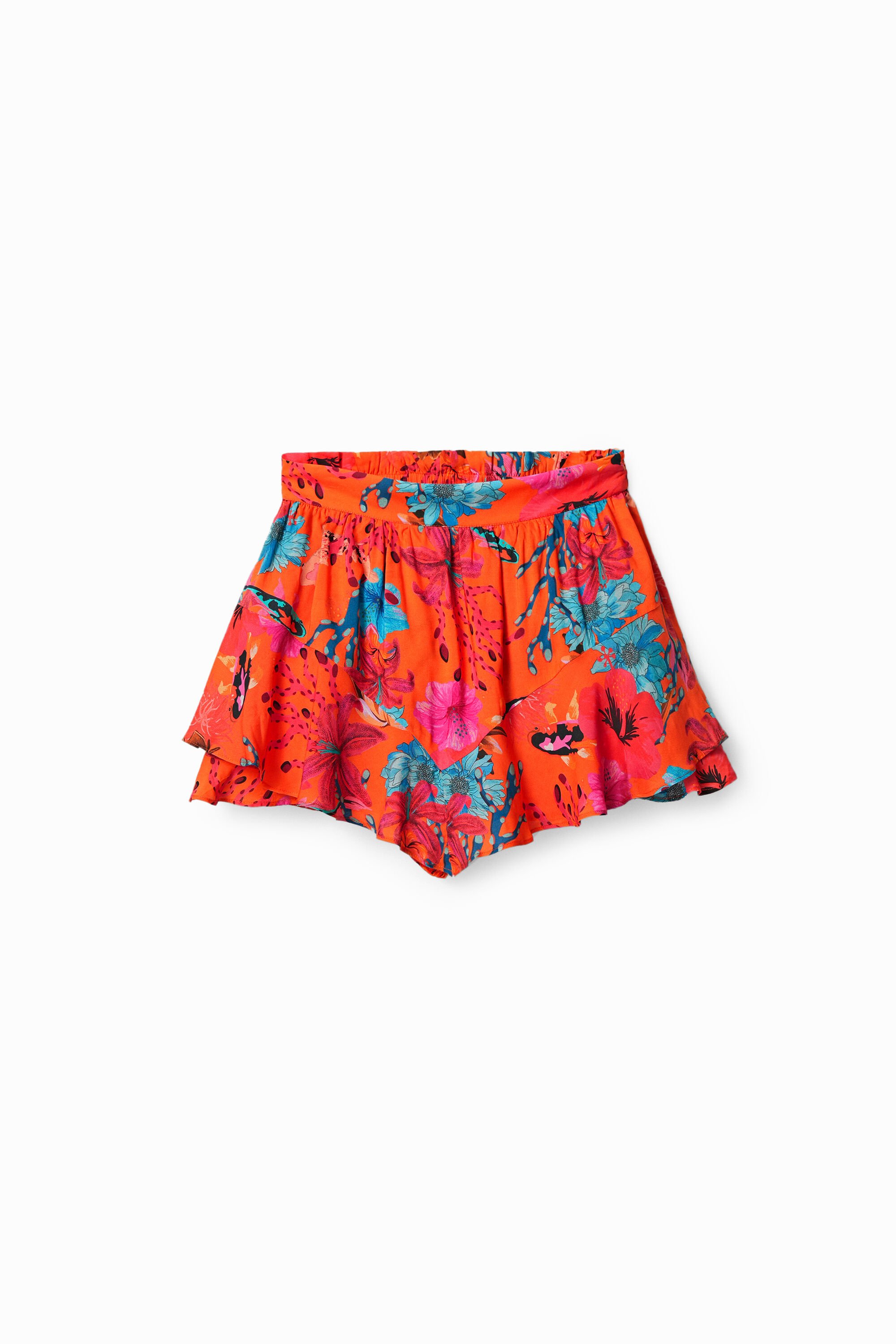 Desigual Coral Skorts In Orange