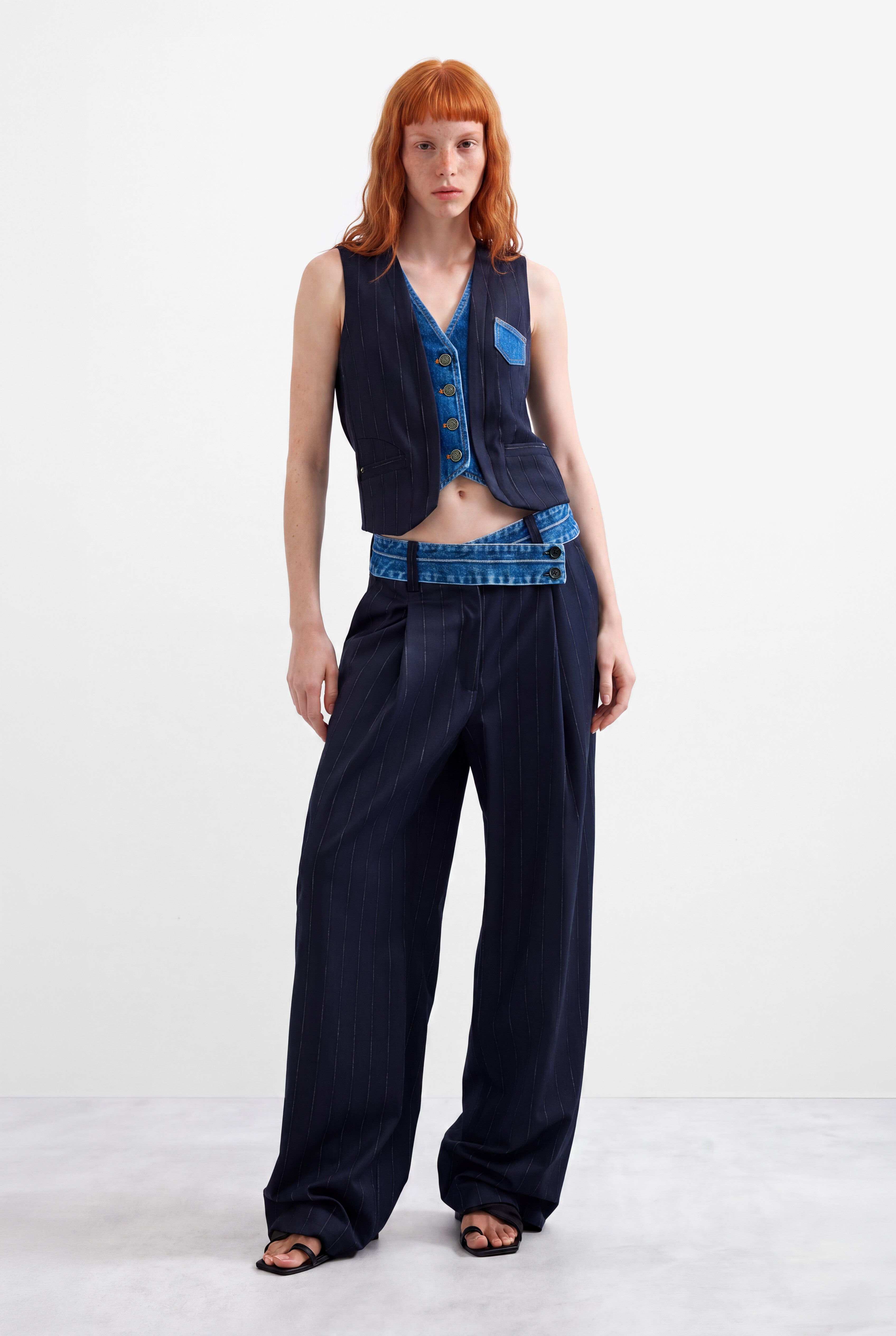 ダブルラペルベスト 青 女性用 I Desigual.com