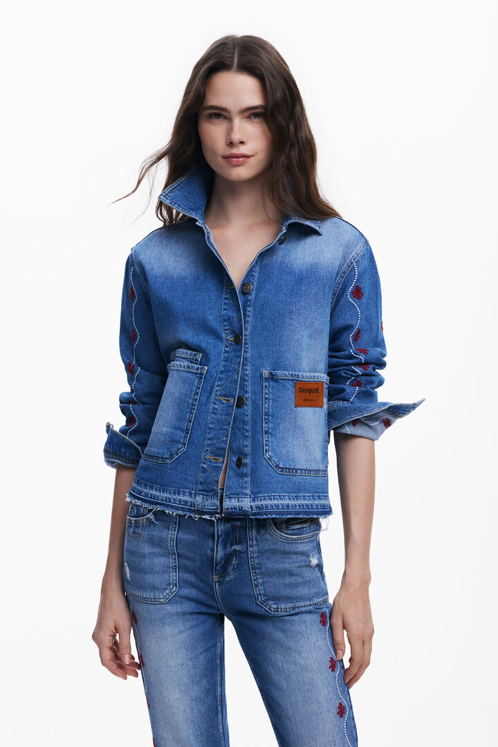 Cazadora denim flores | Desigual