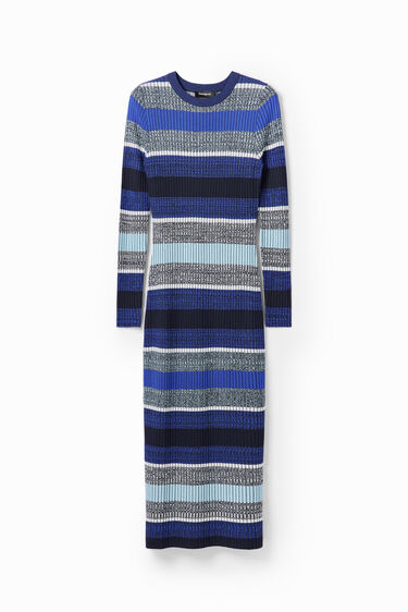 Stripy ribbed midi dress | Desigual